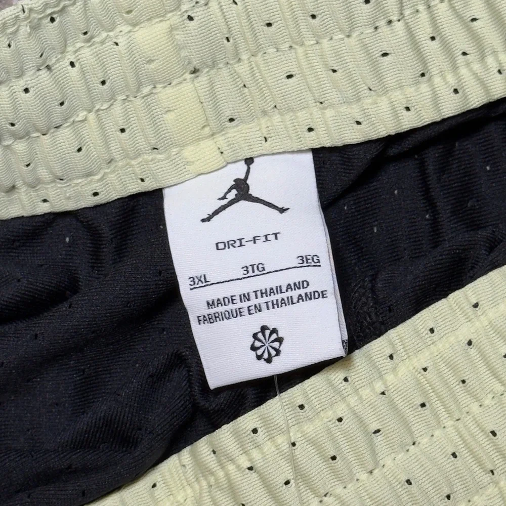 NWT Jordan Mens Dri-FIT Diamond Basketball Shorts Black Lime Glow IF5832-010 3XL